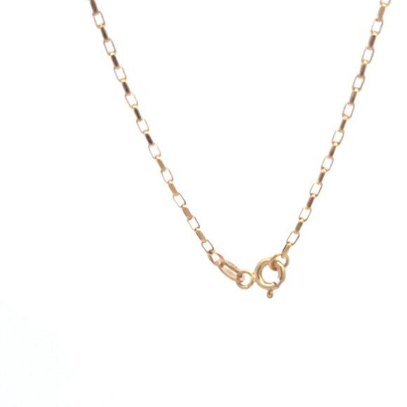 18K Gold Necklace 18" Cable Chain Rose Quartz Flower Pendant - Picture 4 of 7